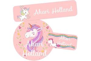 Personalized Stickers with Name 105pc Custom Waterproof Daycare Labels for Clothing Tags, Water Bottles, Lunch Boxes,Books an