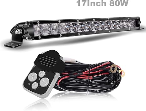 Led Light Bar Turbosii Super Slim 16 17inch 80w Spot Flood