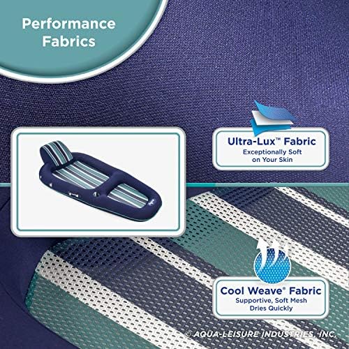 Inflatable aqua lounge chair with valve and carrying handle, priced at $69.99.