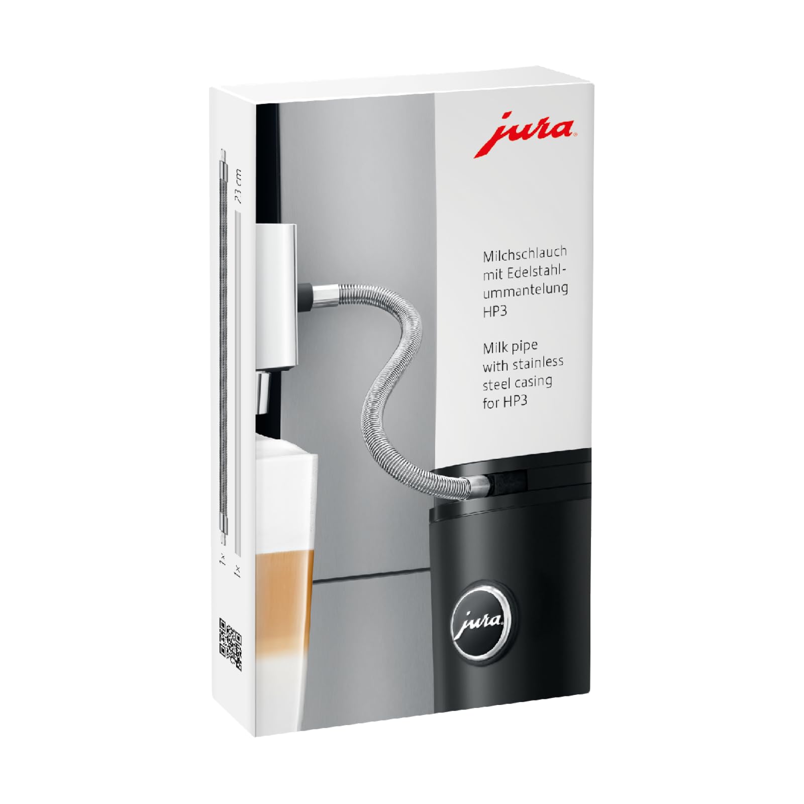 JURA Original Milk Hose with Stainless Steel Coating HP3 โ Pack of 1 โ 24114, Silver