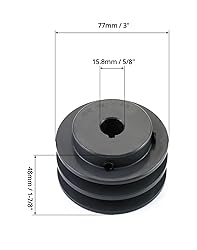 QWORK 2AK3058 Double Groove Pulley/Sheave, 3.05"OD