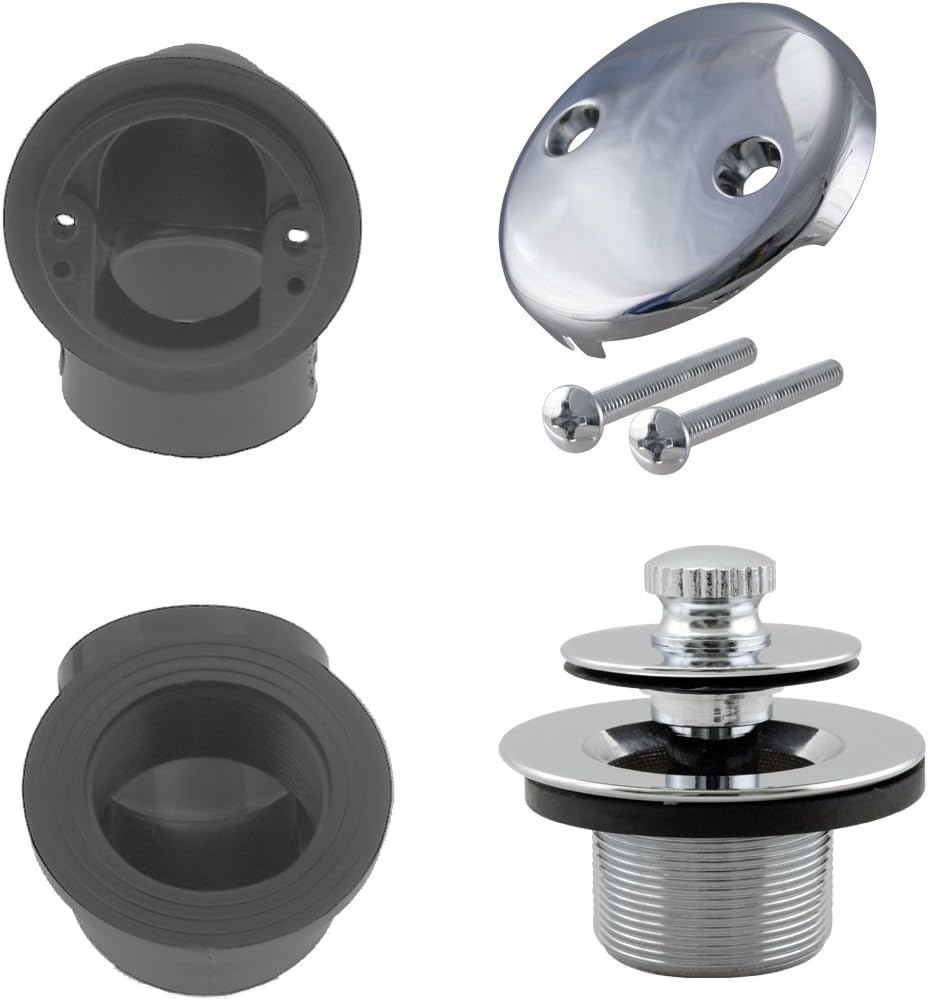Westbrass Pull & Drain Sch. 40 ABS Plumber's Pack with Two-Hole Elbow, Polished Chrome, D574-26