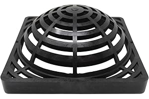 JSP MANUFACTURING 9" Outdoor Square Dome Atrium Grate Drain Cover 0903SDG / 09147G (1, Black)