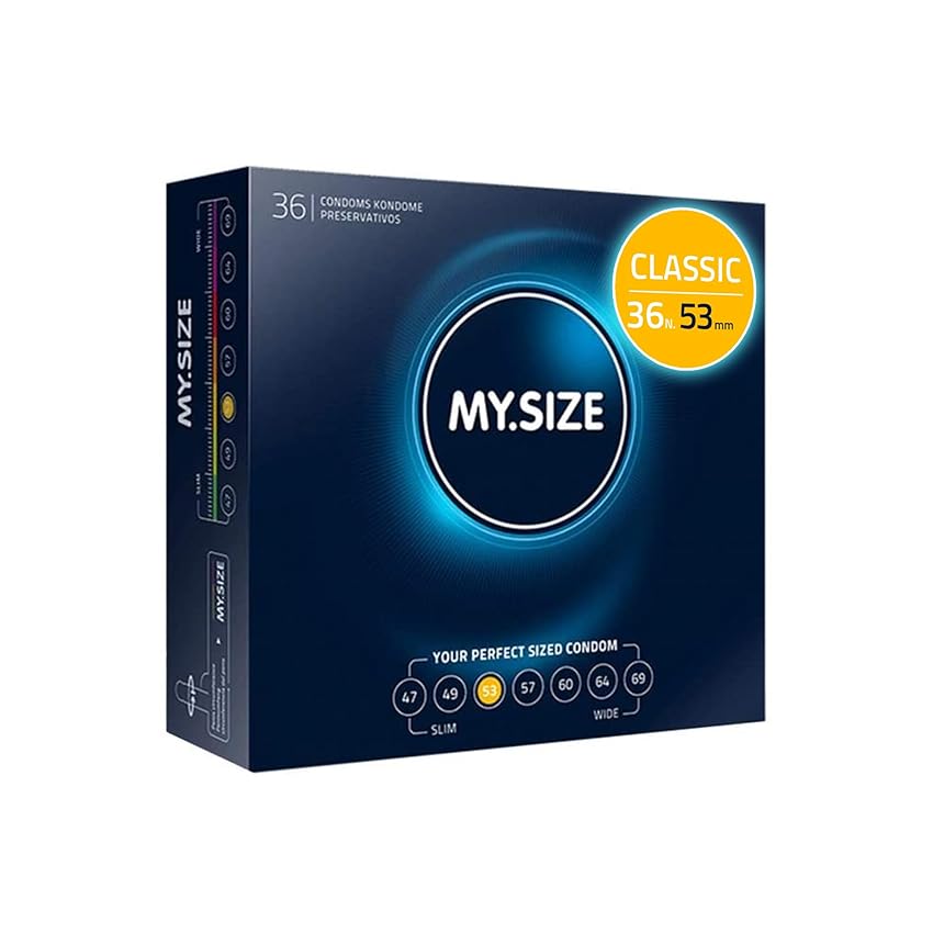MY.SIZE Preservativi classici misura 3 | 53 mm di larghezza | 36 pezzi confezione