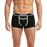 SUMABA Men's Boxer Underwear with Bulge Pouch Short Leg Sexy Low Rise Briefs