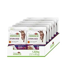 Natural Trainer Sterlisied Adult Cibo Umido per Gatti con Tacchino e Fibra di Pisello 12 buste x 85 g – 1020 gr