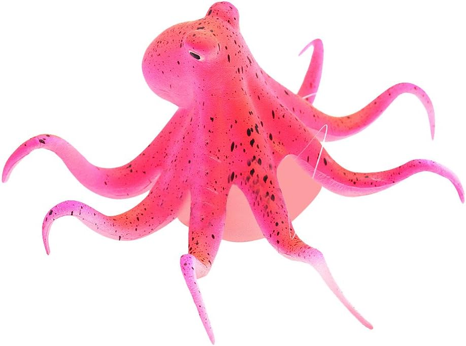 ValianhAgen Luminous Artificial Octopus Simulation Fish Tank Aquarium Landscape Decoration Red