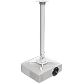 VIVO White Extending Adjustable Ceiling Projector Mount, MOUNT-VP03W | Universal, 12.5 in Mounting Range, Projection Mount with 5 ft Extension, Height Adjustable Projection, Holds 29.7 lbs