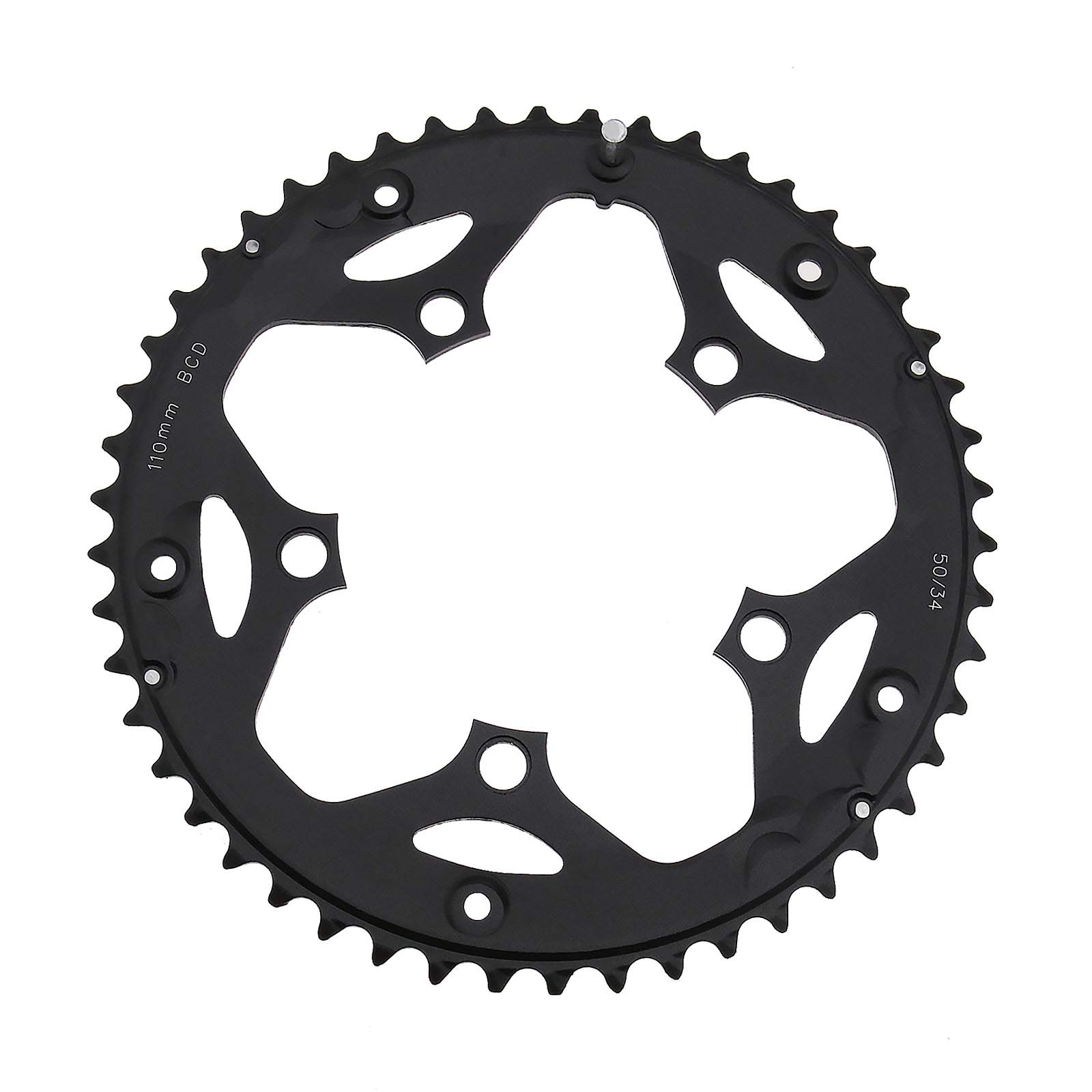 Create idea Bicycle Chainrings 50T 110BCD 5 Bolt Holes For 9-Speed 10-Speed Road Bike Aluminum Cycling Replacement Accessories Black