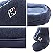 Men's and Women's Classic Memory Foam Plush House Slippers, Autumn Winter Breathable Indoor/Outdoor Shoes 38-39 (US Women's 7-8), Navy Blue