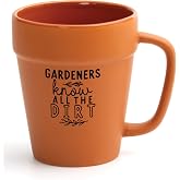 Dexsa Gardners Know All Designer Flower Pot Mug, 14oz