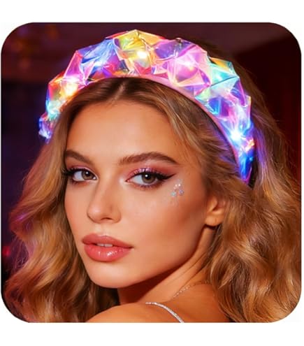 Amazon.com : ACEDRE Light Up Rhinestone Headbands Led  display picture 3