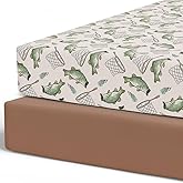 Pobibaby – 2 Pack Crib Sheets for Boys, Premium Fitted Baby Boy Crib Sheets for Standard Crib Mattress – Ultra-Soft Jersey Knit, Safe and Snug, Stylish Design (Gone Fishing)