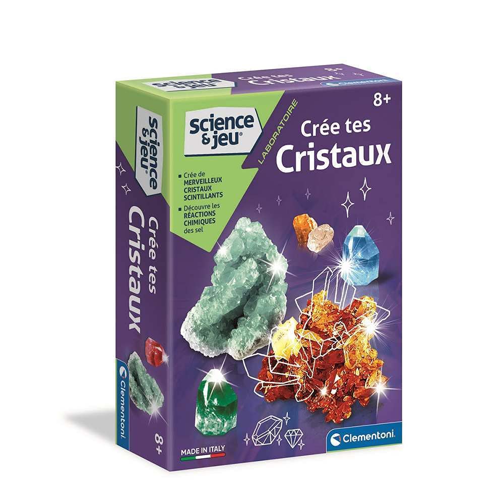 Clementoni | Science & Play – Create Your Crystals for Children 8+ | Scientific Kit with Alum, Tubes and Glasses | Chemistry Experiments to Make at Home | Fun & Educational Activity