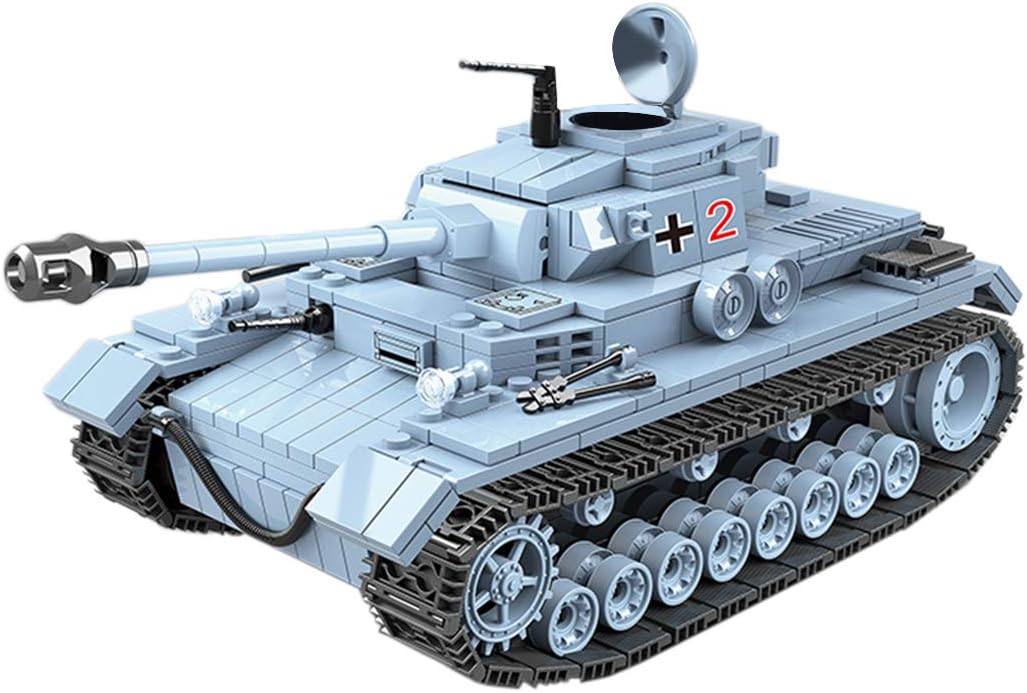 Fujinfeng Tank Model Kit, 716 Pieces German IV Tank Model Military Vehicle Building Blocks Army Tank Toy Compatible with Main Building Block Brands