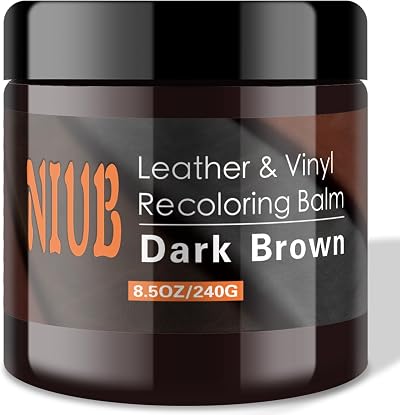 NIUB Leather Recoloring Balm 8.5oz Dark Brown Leather Color Restorer