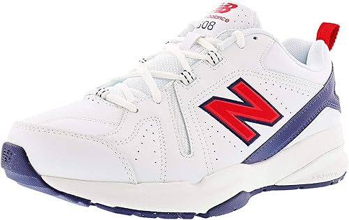 New Balance Men's 608 V5, White/Red, 9.5 X-Wide