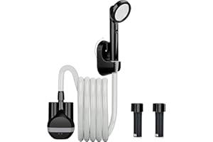 anngrowy Portable Shower for Camping - Battery Powered Compact Handheld Outdoor Rechargeable Showerhead Camp Shower Pump Electric Portable Shower Head for Pet Cleaning Beach Washing Hiking Traveling