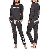 bebe Womens Pajama Sets - French Terry Pajamas Long Sleeve Pullover Top and PJ Pants with Pockets - Sleepwear for Women