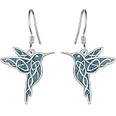 TYSO Hummingbird Earrings 925 Sterling Silver Hummingbird Turquoise Dangle Drop Earrings Jewelry Gifts for Women