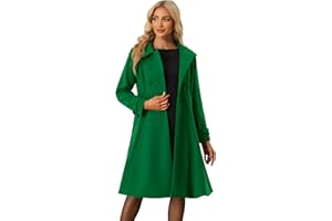 Allegra K Women's Vintage Winter Pea Coat A Line Overcoat Double Breasted Peacoat