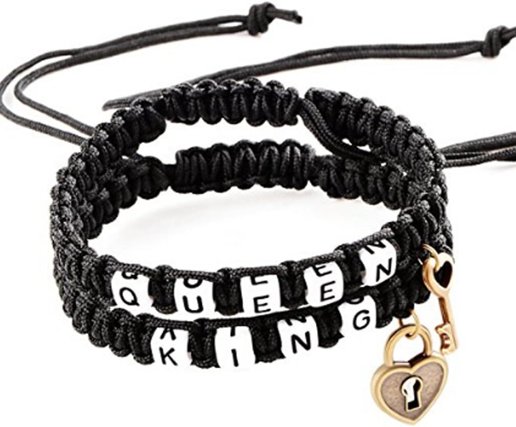 King and Queen Bracelets Couple Bracelets Relationship Bracelet for Love Infinity Rope His and Hers Bracelets (2pcs)
