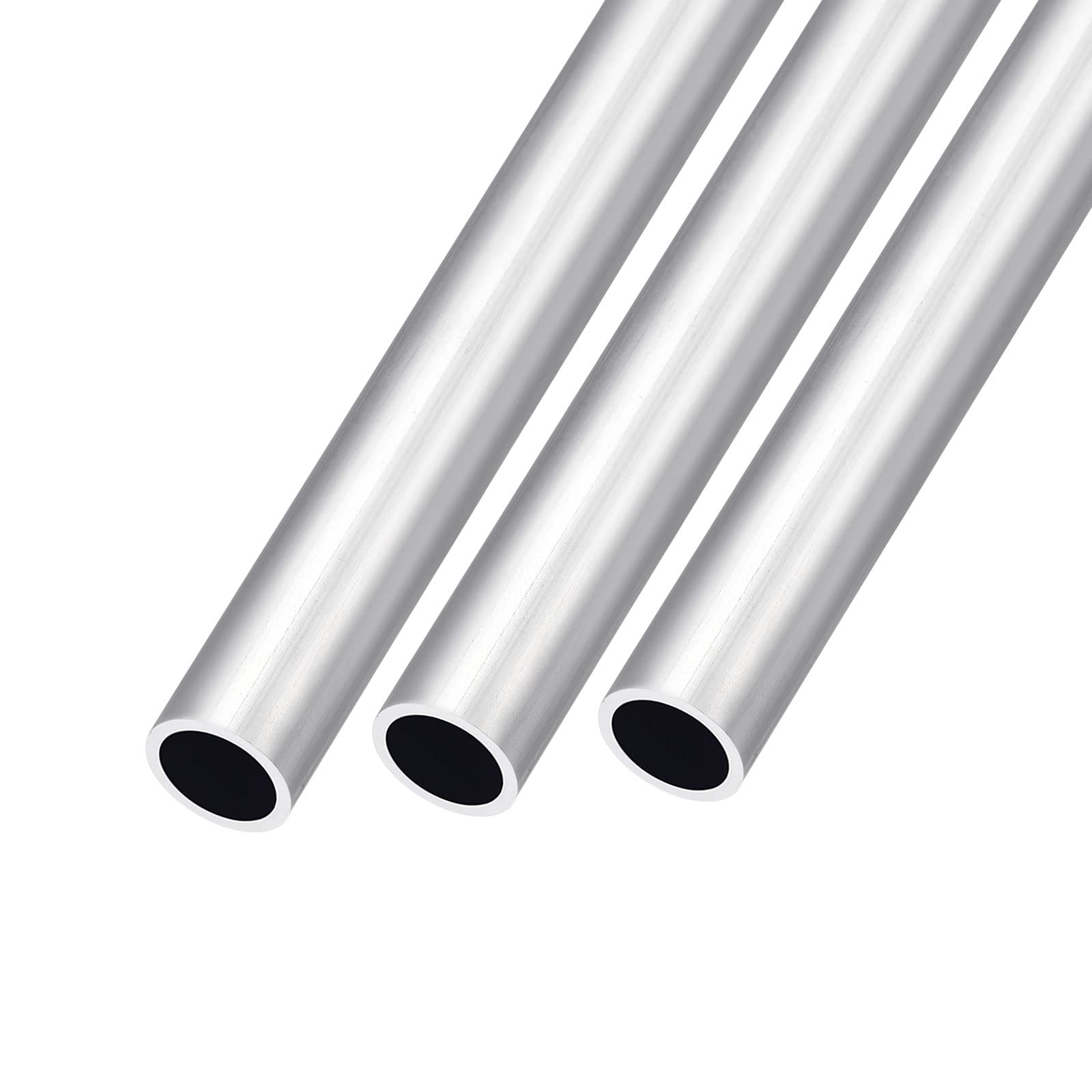 METALLIXITY 6063 Aluminum Tube (12mm OD x 10mm ID x 250mm L) 3Pcs, Aluminum Round Tubing - for Home Furnishing, Machinery, DIY Handicraft