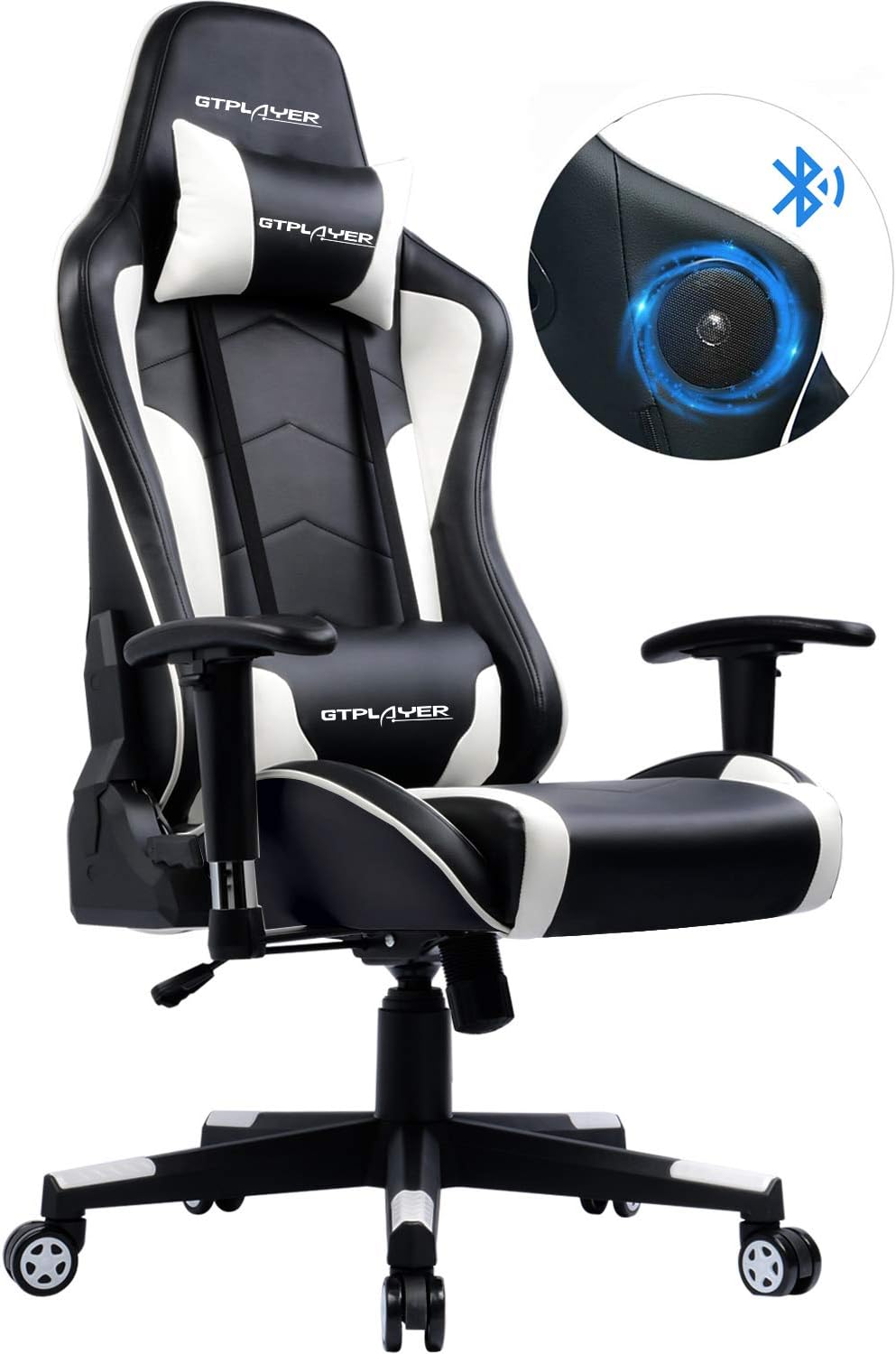 GTPLAYER Silla Gaming con Altavoz Bluetooth Escritorio Oficina Gamer