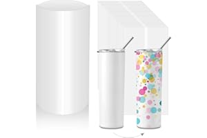 MOREPACK Sublimation Shrink Wrap Sleeves,5x10 Inch White Sublimation Heat Transfer Film Bags for Mugs,Cups,Tumblers,Blanks, Bands,50 Pcs