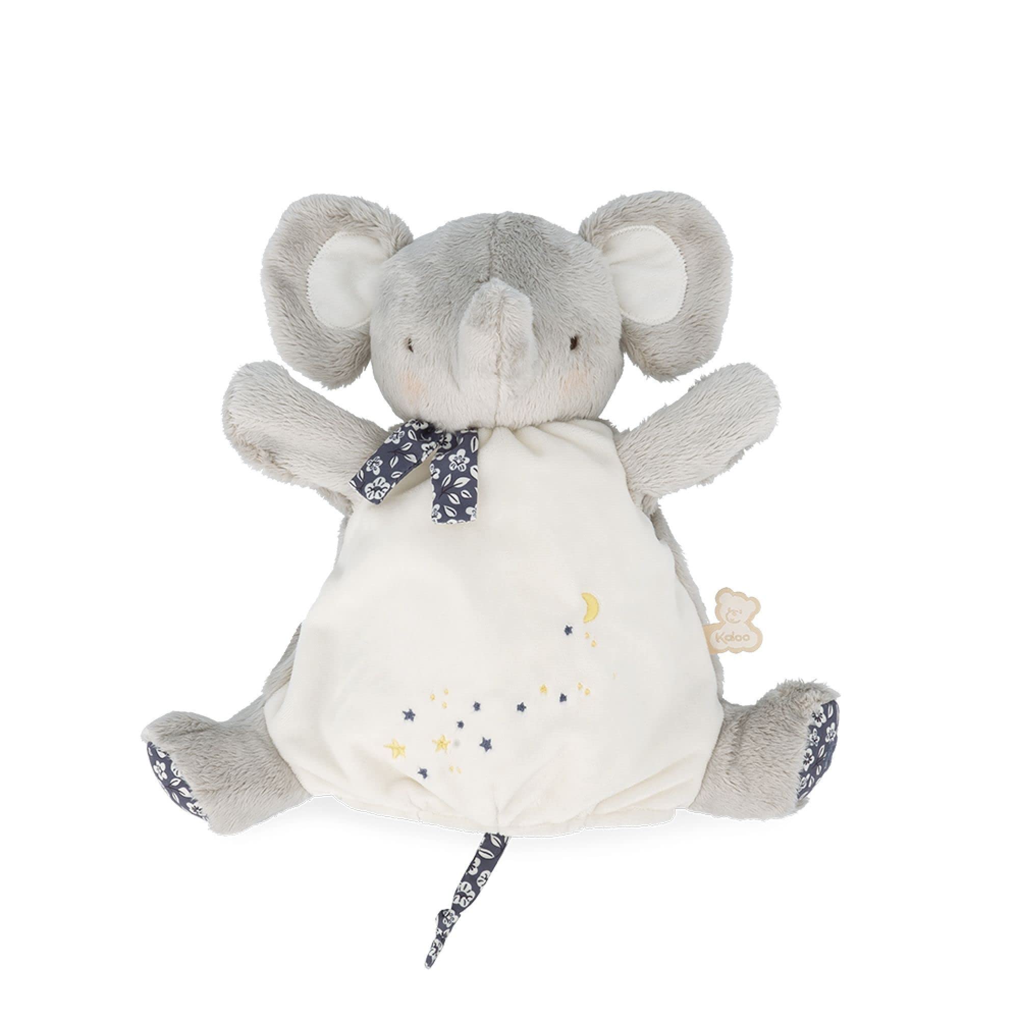 Kaloo - Petites Chansons - Grey Elephant Puppet Plush - Baby’s Soft Toy - 24 cm Hand Puppet Plush - Early-Learning Toy - 0 Months +, K210004