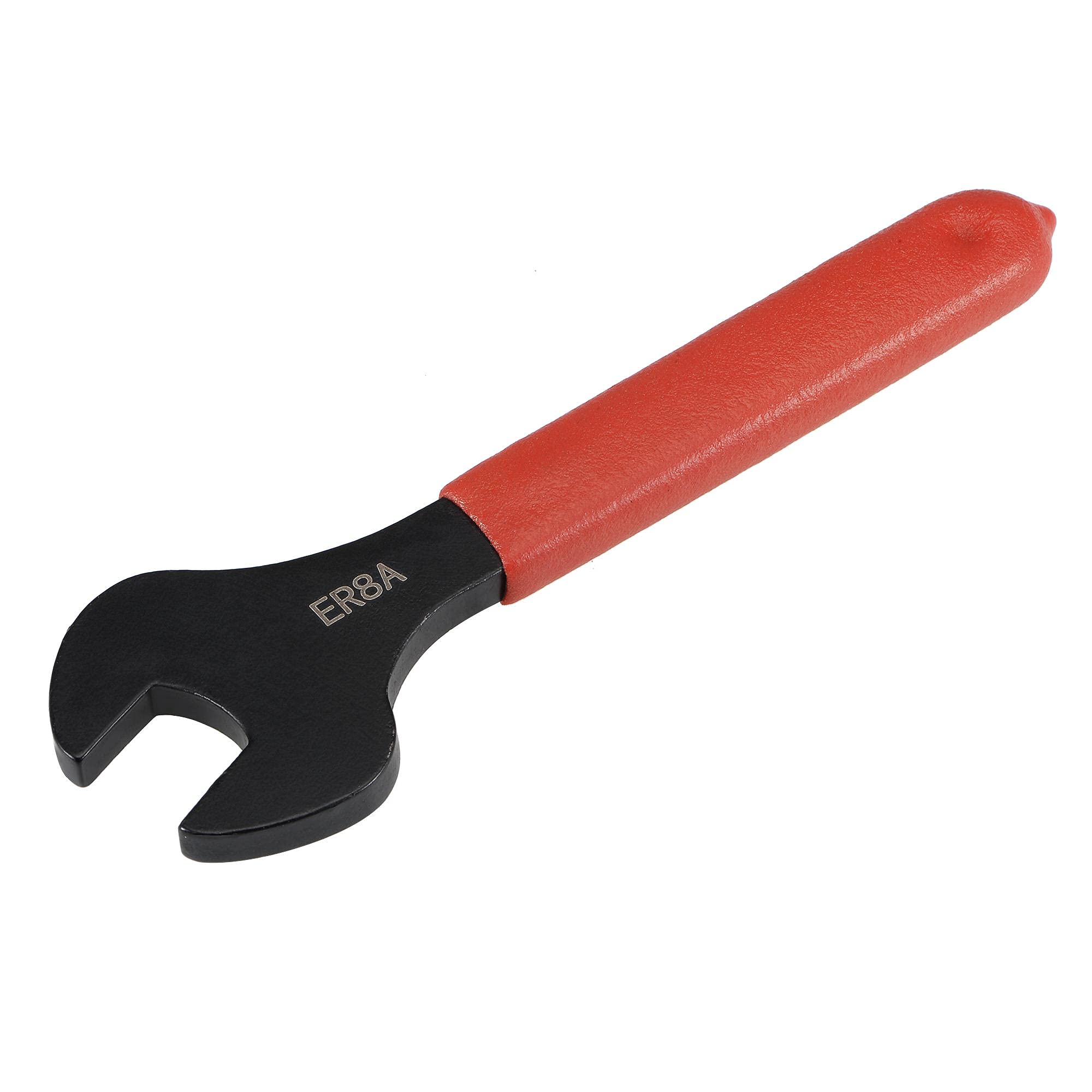 sourcing map Collet Chuck Wrench Spanner for ER8A Lathe Clamping Nut with Red Non-Slip Handle