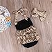 Newborn Toddler Infant Baby Girl Romper Jumpsuit+Headband Clothes Sunsuit Outfit (0-6 Months, Leopard)