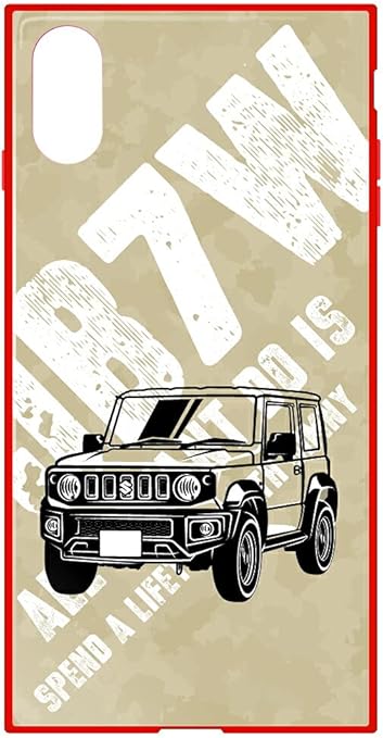 Amazon Iphonex ケース 背面 ガラスハイブリッドケース アイフォンテン アイフォンx カバー スマホケース かわいい おしゃれ スズキ ジムニー Jb7w Jimny イラスト デザイン プリント 柄 7298 A ベージュ 背面カバー 9h硬度 強化ガラス Tpu バンパー 衝撃吸収