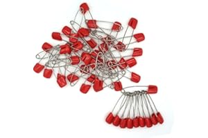 GTONEE Baby Safety Pins Secure Clips for Fastening Baby Clothes Diaper Napkins 50pcs 60PCS 30PCS (Red, 50 pcs)