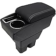 YJYWZH Car Armrest Box for Suzuki Jimny 2018-2024 Auto Accessories Center Console Leather Arm Rest Double-Layer Storage Space with Cup Holder (White Thread)