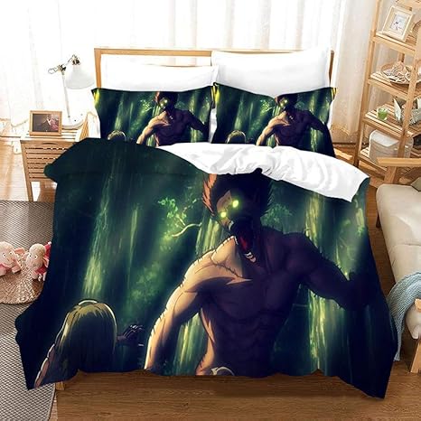 Amazon ベッドの裏地 寝具寝具100 マイクロファイバーキャラクター3dプリント1羽毛カバー2ピローシャムクラシックコミックスティーンエイジャーとアニメファン家庭用寝具3ピースセットジッパークロージャー Color B サイズ 259 229cm 寝具カバーセット