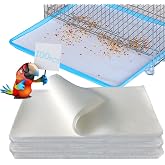 Firdnyohs 100PCS Bird Cage Liner Papers, Disposable Cage Paper Liners Precut Absorbent Cushion Pad Mat Accessories for Pet Bird Parrot (White)