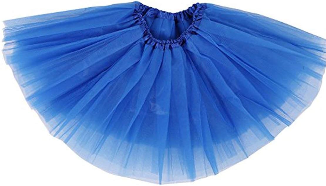 Women Dark Blue Tulle Tutu Skirt 3-Layered Classic Elastic for Ballet Dance Dress up Birthday Prom Party Favor (Dark Blue): Clothing