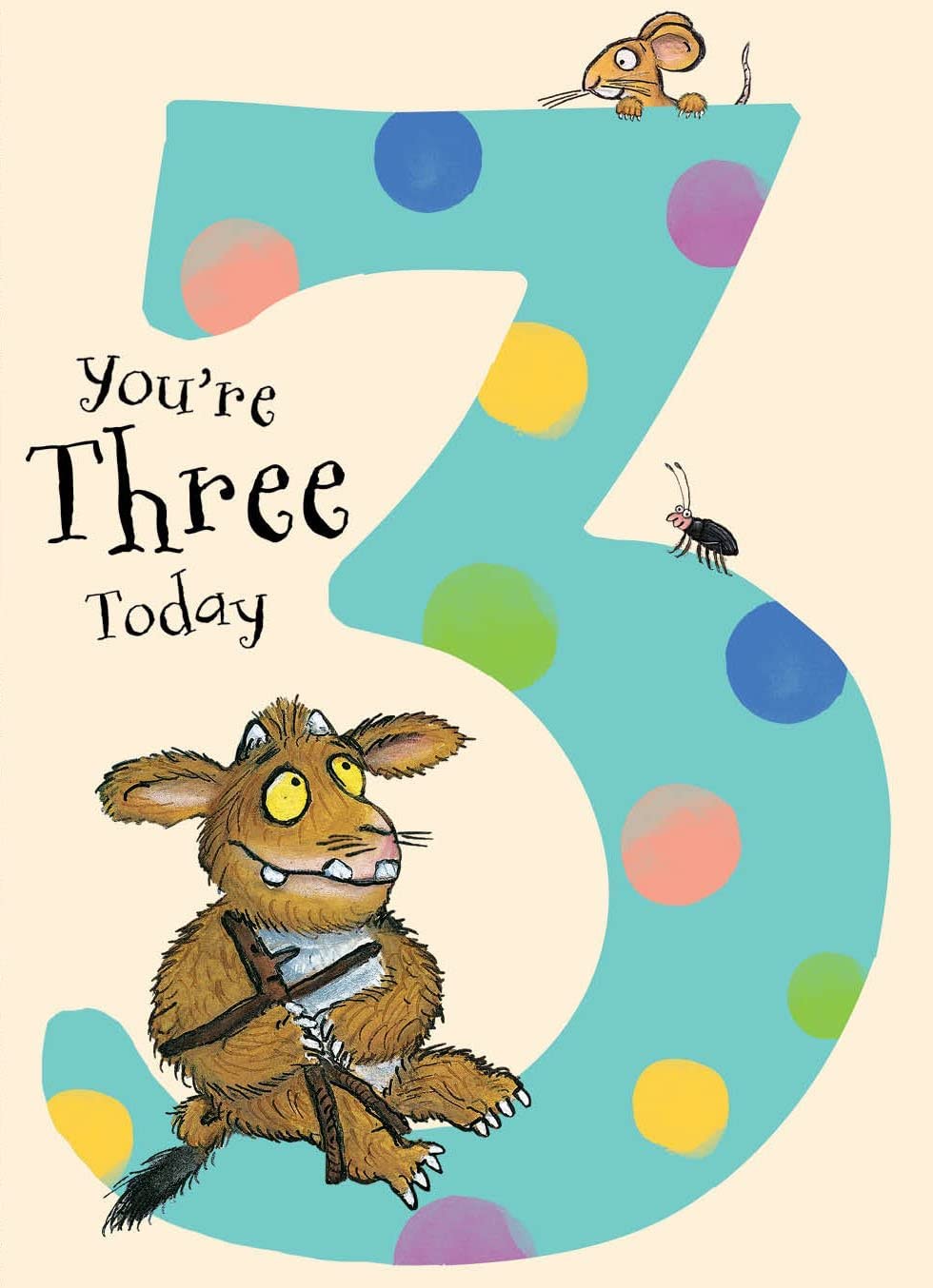 GRUFFALO Official The Age 3 Birthday Card, 3rd Birthday, Birthday Card for Third Birthday