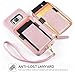 ZVE Case for Samsung Galaxy S8, 5.8 inch, Leather Wallet Case with Card Holder Slot Zipper Wallet Pocket Purse Handbag Wrist Strap Protective Cover for Samsung Galaxy S8, 5.8 inch 2017 - Rose Gold