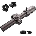 VICTOPTICS 1-6x24 30mm Tube Second Focal Plane Riflescope Illuminated Red & Green MIL Reticle LPVO Rifle Scope Zero Reset Turret Lock w/Weaver Scope Rings for Tactical Competition Hunting