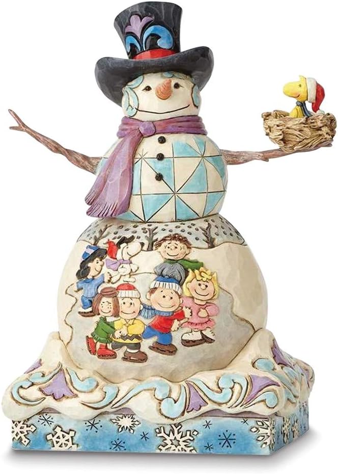 Diamond2Deal Peanuts Jim Shore Snowman with Peanuts Gang Figurine for Women