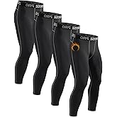 Orrfreer 4 Pack Thermal Underwear Long Johns Fleece Base Layer Bottoms Thermal Leggings for Men Compression Pants