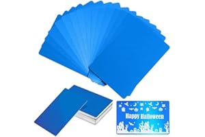 FONLAND 50pcs/Set 0.4mm Thickness Aluminum Metal Business Cards DIY Engraving Card Home Office Supplies Aluminum Blank Laser 