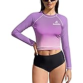 BesserBay Women's UPF 50+ Long Sleeve Rashguard Swimming Crop Top