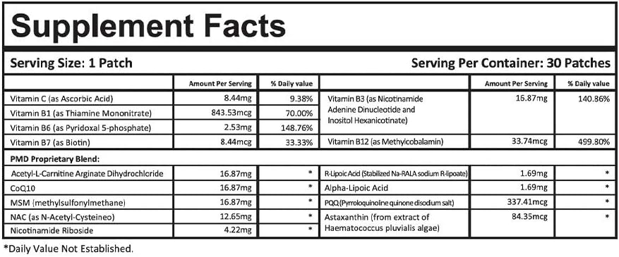 PatchMD NAD+ 30 Daily Topical Patches. 100% Natural & Vegan. Allergy & Filler Free. High Absorption and More bioavailable. Suitable for Sensitive stomachs & bariatric - Image 4