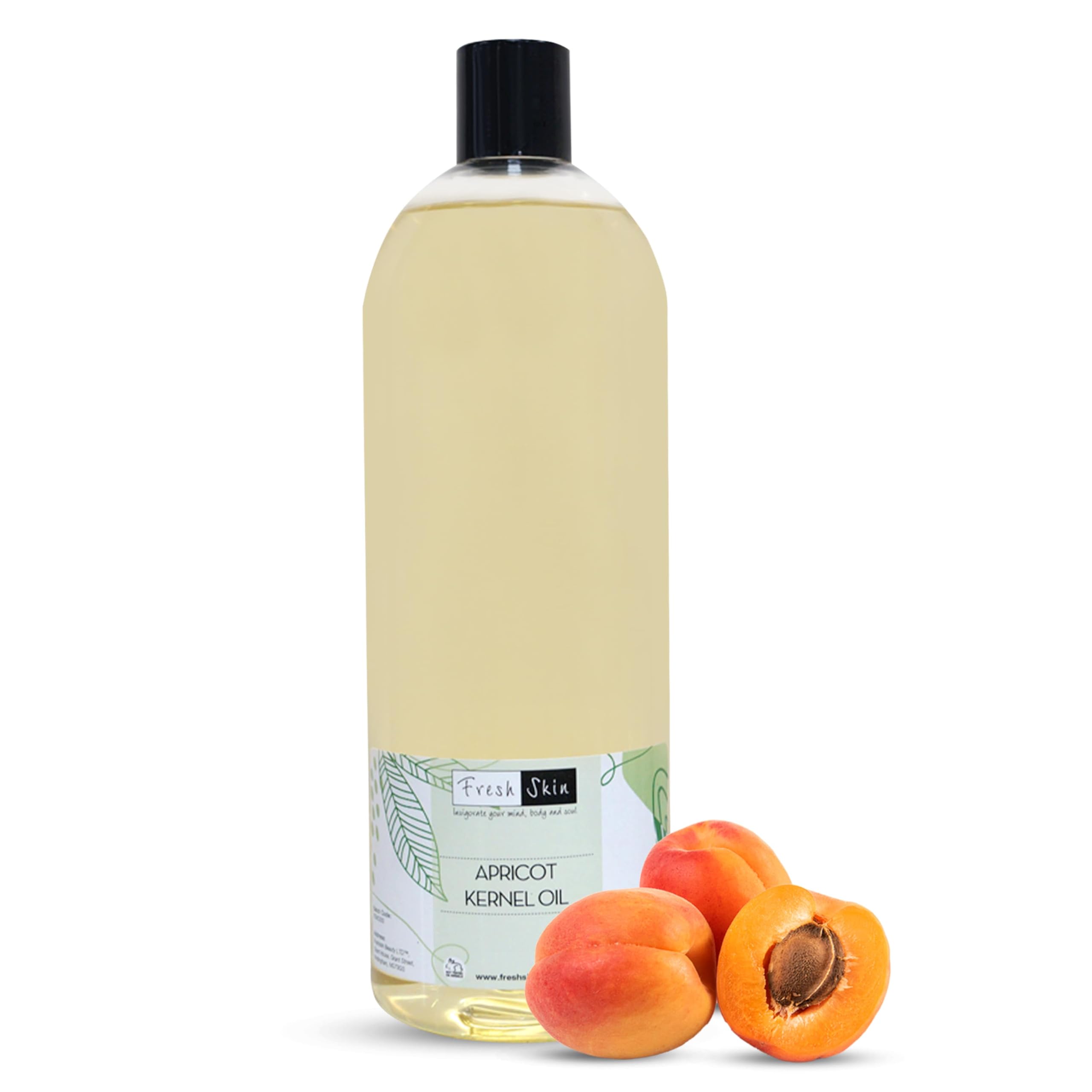 Freshskin Beauty LTD | Apricot Kernel Oil 1000ml (1 Litre) - 100% Pure, Natural, Cruelty Free & Vegan Friendly - Natural Moisturiser For Skin, Face, Beard, Nails, Hair, Body & Scalp.