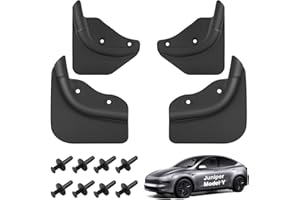 Safotad 2025 Tesla New Model Y Juniper Mud Flaps, No Drill Splash Guards Car Accessories, All Weather Custom Fit Tesla Exterior Mud Guards Body Kits for Road Debris & Paint Protection (Set of 4)