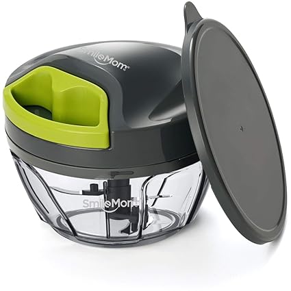 Smile Mom Swift Vegetable Chopper, Cutter Set with Storage Lid for Kitchen, 3 Stainless Steel