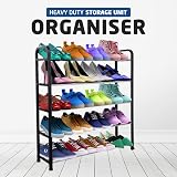 1ABOVE 5 Tier Heavy Duty Shoe Rack Organiser Black</br> view 7